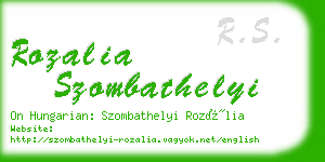rozalia szombathelyi business card
